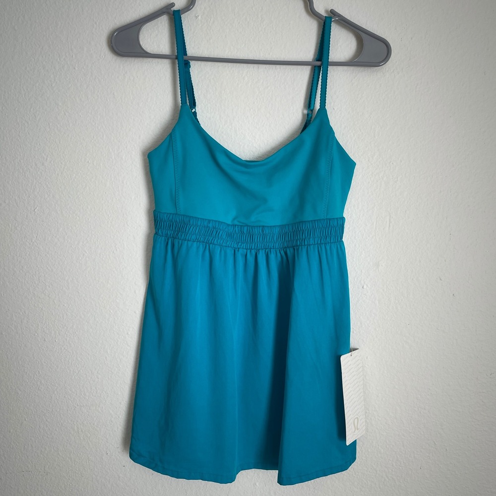 Lululemon Bliss‎ Tank Surge Teal Yoga Active Top Adjustable Straps W1640S 6 NEW